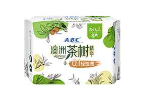 ABC夜用輕透薄棉柔表層衛(wèi)生巾8片（含澳洲茶樹精華配方）