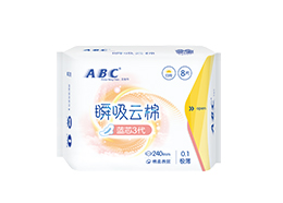 ABC日用極薄棉柔表層衛(wèi)生巾(瞬吸雲棉)240mm 8片（DR）