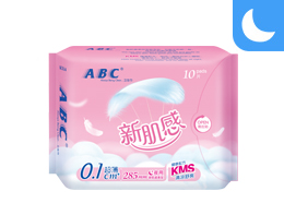 ABC新肌感夜用 超薄衛(wèi)生巾10片(含KMS健康配方)-KX14
